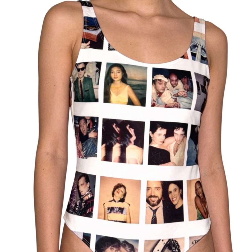 Vintage Forever 21/Bershka Photo Collage Bodysuit/Swimsuit
